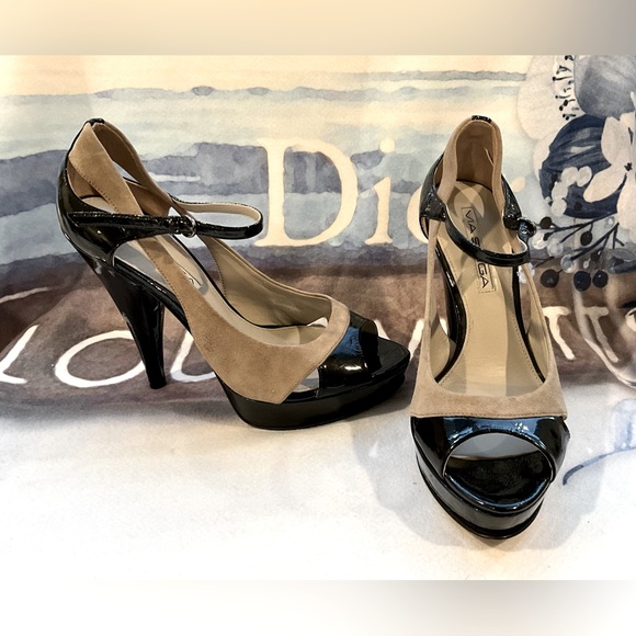 Via Spiga Suede & Patent Leather Heels - Picture 2 of 16